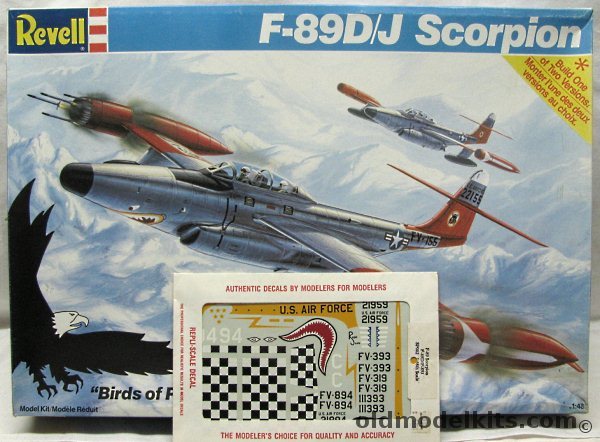 Revell 1/48 Northrop F-89D / F-89J Scorpion with RepliScale F-89D/J Decals, 4548 plastic model kit